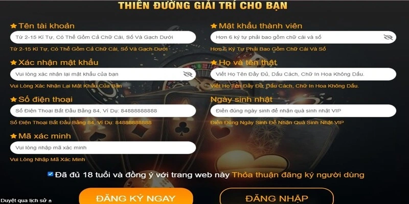 Xác thực nội dung đăng ký và hoàn tất 